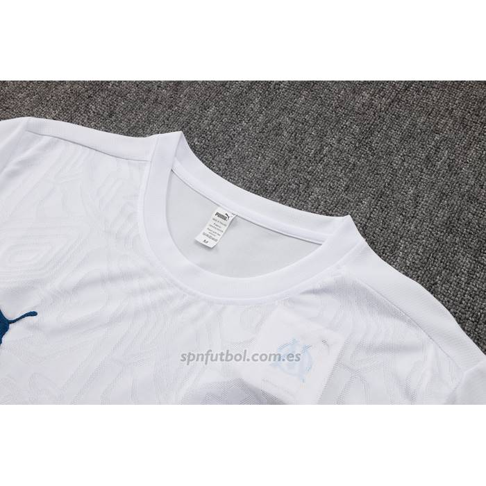 Chandal del Olympique Marsella Manga Corta 2024-2025 Blanco - Pantalon Corto